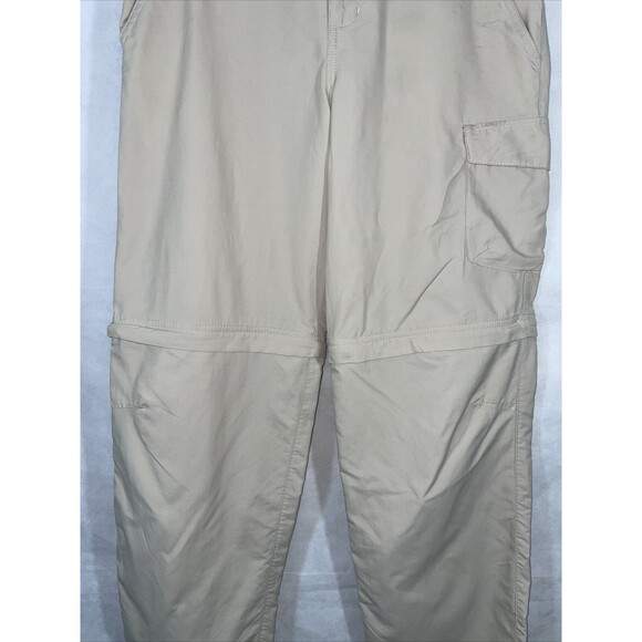 Columbia PFG Omni-Shade Cargo Zip Off Pants Shorts Size L Beige Women - Picture 6 of 12